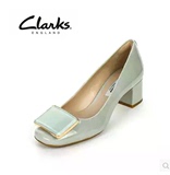2016春款Clarks其乐美女鞋Chinaberry Fun方头中跟装饰扣套脚单鞋