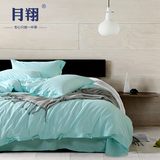 纯棉四件套纯色简约1.5米1.8m双人大床单式100%全棉韩式套件特价