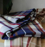 外贸意大利原单格子色织毯子厚床单 盖毯沙发巾床毯多功能棉线毯