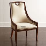 特价美式实木布艺软包餐椅休闲椅厂家直销宜家环保做旧棉麻洽谈椅