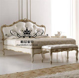 美式实木床法式复古橡木雕花布艺软包床新古典简欧床1.51.8双人床