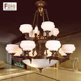 法维尔西班牙进口天然云石吊灯别墅复式楼等客厅高档欧式全铜灯具