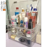 梳妆台大号护肤品收纳盒透明亚克力化妆品收纳柜桌面防尘整理盒盖