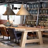 北欧纯实木宜家餐桌原木办公桌咖啡桌洽谈桌设计师家具