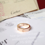 Cartier卡地亚/Love系列18k黄金玫瑰金宽版3钻戒指/香港附票代购