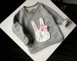 16年外贸原单H家女童女宝宝纯棉毛圈卫衣可爱兔子婴幼儿套头衫T恤