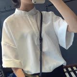 2016夏装新款韩范学生上衣休闲显瘦打底衫清新白色简约宽松T恤女