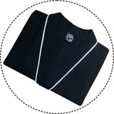 喵家原创设计日式和风汉服素色黑色撞色睡衣起居服套装 满99包邮