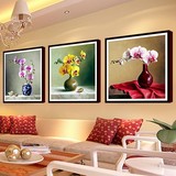 5D钻石画最新款 蝴蝶兰欧式花瓶花卉满钻魔方贴钻十字绣餐厅卧室