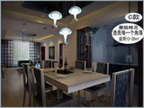 2015新款铁艺可爱蘑菇餐吊灯卧室灯个性led灯具书房灯前台吧台灯