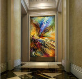 欧式3D立体抽象油画玄关壁纸 酒店走廊过道墙纸大型壁画 无缝墙布