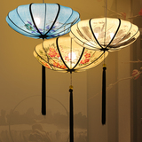 中国风新中式吊灯客厅餐厅仿古典灯具创意艺术手绘画布艺灯笼正品