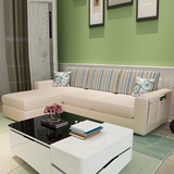 小户型布艺沙发组合 简约现代三人公寓整装转角新款客厅沙发