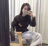 韩国新款性感小透视吊带背心雪纺上衣两件套
