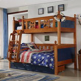 地中海松木子母床儿童床高低床上下床组合美式全实木双层床男孩床