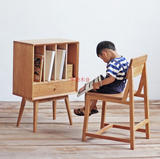 北欧现代实木小书柜杂志柜  客厅沙发边柜 简约多功能储物收纳柜