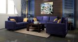 新品美式布艺客厅沙发组合现代中式单人沙发老虎椅实木茶几长桌