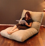 日式宜家单人地板沙发可折叠布艺沙发榻榻米飘窗懒人沙发床大躺椅