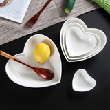 水果沙拉碗点心碗菜碗小吃甜品碗桃心形创意陶瓷碗纯白碗冰淇淋碗