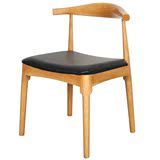 北欧实木餐椅进口白蜡木实木牛角椅时尚电脑椅办公桌椅咖啡椅子