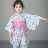 独立设计日本进口面料儿童时尚和服家居套装