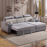 客厅小户型沙发床 多功能布艺沙发床可拆洗 实木储物沙发折叠两用
