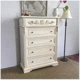 欧式实木白色五斗柜美式时尚储物柜可定制法式卧室雕花五斗柜家具