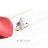 【pearlboom】超值特价 天然淡水珍珠双珠开口戒指 小香风格
