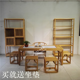 现代新中式简约茶桌老榆木实木免漆家具仿古茶台功夫茶艺桌椅组合