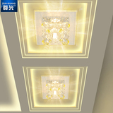 led吸顶灯水晶灯过道灯走廊灯玄关灯创意门厅灯个性正方形造型灯