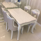 欧式大理石餐桌椅组合6人 小户型吃饭桌子新古典长方形简约1桌4椅