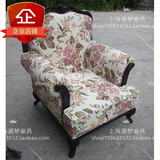 出口法式欧式沙发美式乡村风格高档双人三人实木沙发仿古路易做旧