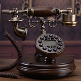 高档仿古电话机欧式复古家用座机纯实木老式电话新款美式电话包邮