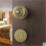 铜锁黑色门锁简约美式室内分体锁房门黑色卧室球形锁具ME1240