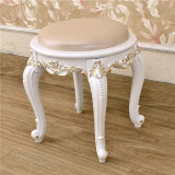 欧式梳妆凳白色法式奢华化妆台凳子时尚小户型客厅简约实木现代