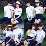 学院风夏季新款韩版情侣装短袖男女衬衫时尚休闲学生半袖衬衣班服