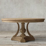 美式实木餐桌椅组合地中海北欧小户型可伸缩圆形餐台复古欧式圆桌