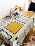 美式桌布布艺田园棉麻加厚餐桌布台布欧式高档长方形桌布茶几桌垫