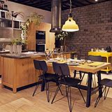 美式LOFT工业风餐桌 实木铁艺餐台酒吧餐厅桌椅办公桌会议桌定做
