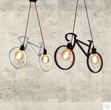 设计loft创意个性餐厅吧台服装店简约北欧宜家自行车单车铁艺吊灯