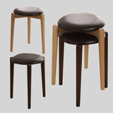 北欧实木凳圆凳家用板凳创意餐桌矮凳圆椅loft家具餐椅水曲柳椅子