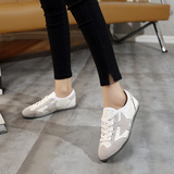 新款韩国薄底五角星做旧星星鞋真皮透气运动休闲板鞋脏鞋小白鞋潮
