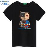 超人大战蝙蝠侠T恤影视超级英雄男女纯棉短袖T恤夏季半袖衣服学生