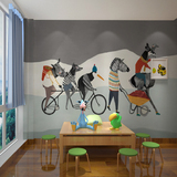 个性创意壁纸手绘设计电视背景墙纸北欧客厅定制儿童卡通壁画