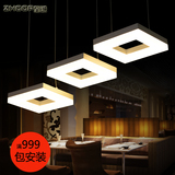 led餐厅吊灯三头3现代简约亚克力长方形创意个性吧台客厅吊灯