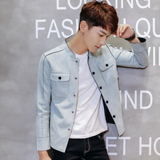 男士夹克韩版立领青年上衣麂皮绒男式修身秋季新款时尚潮男装外套