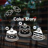 生日快乐烘焙面包房西餐厅糕点蛋糕墙贴纸蛋糕店橱窗玻璃装饰贴纸