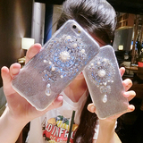 新款奢华苹果6S手机壳闪粉iPhone6手机壳6plus套水钻珍珠韩国女潮