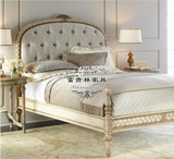 美式法式橡木实木儿童床1.2米 1.5米雕花单人床欧式双人床 实木床