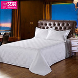 全棉白色1.5m床罩 单人双人被单条纹格子纯棉布床单1.8米酒店单件